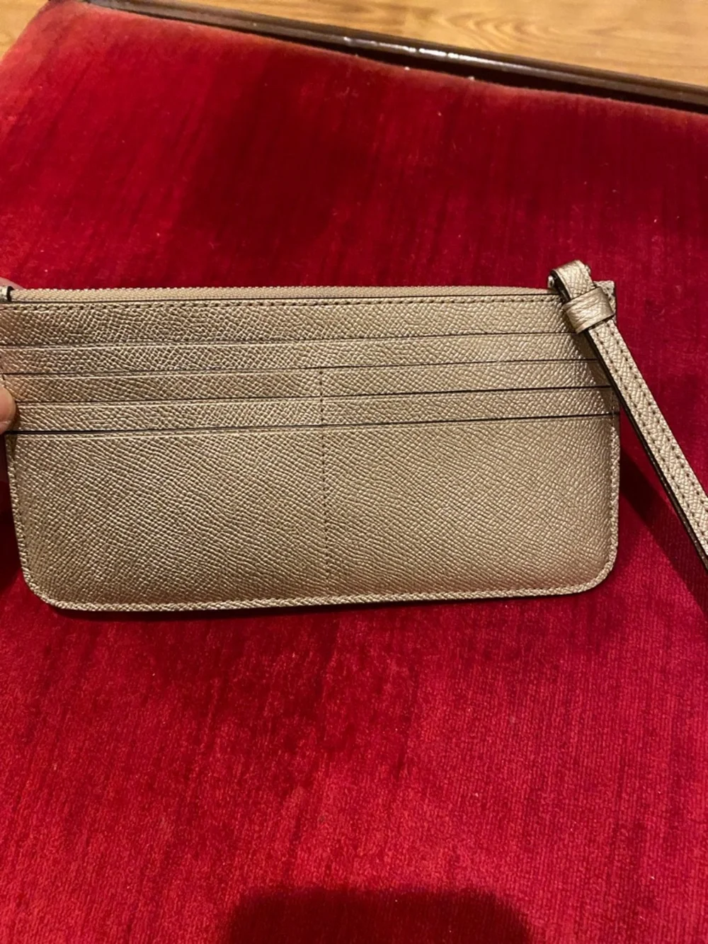 Coach Signature Zip Top Cardholder Wristlet Leather Wallet - Picture 4 of 13